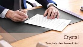  Presentation with notary - Theme having male notary signing marriage contract background and a  colored foreground