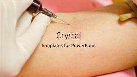  Presentation with lab - Presentation theme enhanced with male nurse giving hand - close up of blood extraction background and a lemonade colored foreground