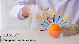  Presentation with nutrition - Slide deck enhanced with male nutrition expert testing food products in lab background and a lemonade colored foreground