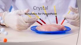  Presentation with nutrition - Amazing PPT theme having male nutrition expert testing food products in lab backdrop and a lemonade colored foreground