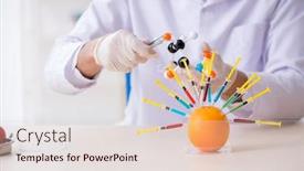  Presentation with nutrition - Audience pleasing PPT theme consisting of male nutrition expert testing food products in lab backdrop and a lemonade colored foreground