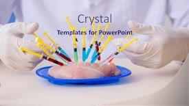  Presentation with nutrition - Cool new presentation design with male nutrition expert testing food products in lab backdrop and a lemonade colored foreground