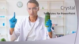  Presentation with nutrition - Amazing presentation having male nutrition expert testing vegetables in lab backdrop and a mint green colored foreground