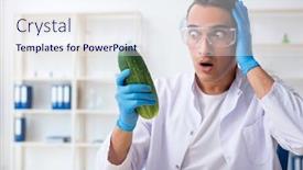  Presentation with nutrition - Presentation theme enhanced with male nutrition expert testing vegetables in lab background and a sky blue colored foreground