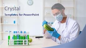  Presentation with nutrition - Colorful PPT layouts enhanced with male-nutrition-expert-testing-vegetables backdrop and a sky blue colored foreground