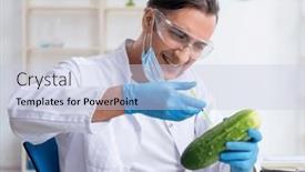  Presentation with nutrition - Slides with male-nutrition-expert-testing-vegetables background and a lemonade colored foreground