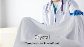  Presentation with male nurse - Colorful PPT layouts enhanced with male-obstetrician-and-scrubs-nurse backdrop and a light gray colored foreground