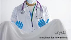 Presentation with male nurse - Colorful PPT layouts enhanced with male-obstetrician-and-scrubs-nurse backdrop and a light gray colored foreground