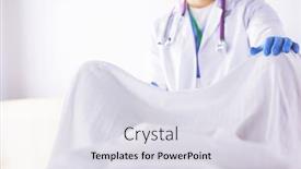  Presentation with male nurse - PPT layouts consisting of male-obstetrician-and-scrubs-nurse background and a sky blue colored foreground