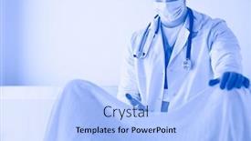  Presentation with male nurse - Slide deck featuring male-obstetrician-and-scrubs-nurse background and a light blue colored foreground