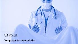  Presentation with male nurse - Beautiful PPT layouts featuring male-obstetrician-and-scrubs-nurse backdrop and a light blue colored foreground