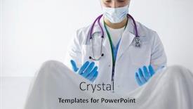  Presentation with male nurse - PPT layouts with male-obstetrician-and-scrubs-nurse background and a light gray colored foreground