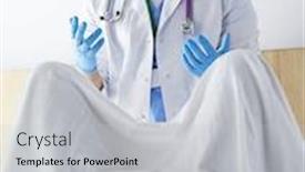  Presentation with male nurse - PPT theme enhanced with male-obstetrician-and-scrubs-nurse background and a light gray colored foreground