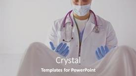  Presentation with male nurse - Cool new slide set with male-obstetrician-and-scrubs-nurse backdrop and a gray colored foreground