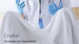  Presentation with scrubs - PPT theme having male-obstetrician-and-scrubs-nurse background and a lemonade colored foreground