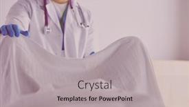  Presentation with scrubs - Slide set featuring male-obstetrician-and-scrubs-nurse background and a light gray colored foreground