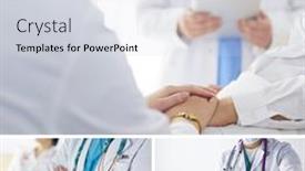  Presentation with male nurse - Theme with male-obstetrician-and-scrubs-nurse background and a sky blue colored foreground