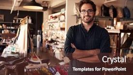  Presentation with gods gift - Cool new theme with male owner standing in gift backdrop and a tawny brown colored foreground