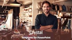  Presentation with gift certificate border - Theme with male owner standing in gift background and a tawny brown colored foreground