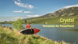  Presentation with fort - Presentation consisting of male paddler carrying a red stand up paddleboard and a paddle on a sunny summer day - horsetooth reservoir fort collins colorado background and a tawny brown colored foreground