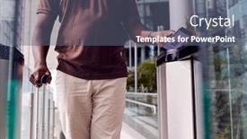  Presentation with digital boarding - Slide deck featuring male-passenger-in-airport-departure background and a ocean colored foreground