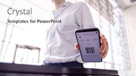  Presentation with airport lounge - Audience pleasing PPT layouts consisting of male-passenger-in-airport-departure backdrop and a white colored foreground