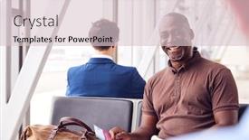  Presentation with airport lounge - Slides with male-passenger-sitting-in-airport background and a lemonade colored foreground