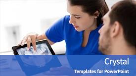  Presentation with dental office - Presentation theme featuring male patient at dental background and a teal colored foreground