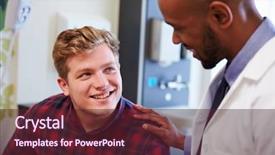  Presentation with patient - Presentation consisting of male patient being reassured background and a  colored foreground