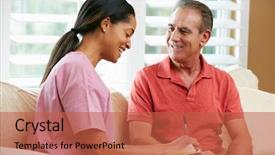  Presentation with male nurse - Beautiful slides featuring male patient during home visit backdrop and a red colored foreground