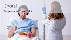  Presentation with nurse a male patient - Amazing slide set having male patient eating food in the hospital backdrop and a sky blue colored foreground