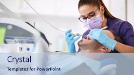  Presentation with drilling - Cool new presentation with male patient in dental backdrop and a lemonade colored foreground