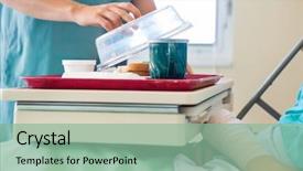  Presentation with male nurse - Beautiful slide set featuring male patient in hospital backdrop and a seafoam green colored foreground