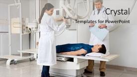  Presentation with patient - Colorful presentation theme enhanced with male patient in x-ray backdrop and a light gray colored foreground