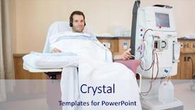  Presentation with dialysis - Cool new PPT theme with male patient listening to music backdrop and a sky blue colored foreground