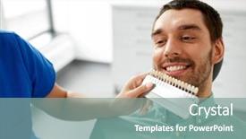  Presentation with healthcare - Cool new presentation theme with male patient teeth at dental backdrop and a seafoam green colored foreground