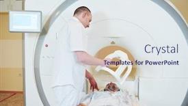  Presentation with mri - Theme consisting of male-patient-undergoing-mri-magnetic background and a sky blue colored foreground