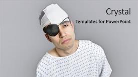  Presentation with head injury - PPT theme enhanced with male patient wearing an eye background and a light gray colored foreground