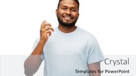  Presentation with young happy people smiling - Beautiful slide set featuring male-perfumery-grooming-and-people backdrop and a lemonade colored foreground
