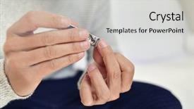  Presentation with nail - Presentation having male personal grooming - closeup of a young caucasian background and a light gray colored foreground