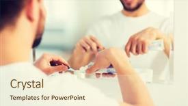  Presentation with dental hygiene - Presentation theme consisting of male personal grooming - health care dental hygiene people background and a cream colored foreground