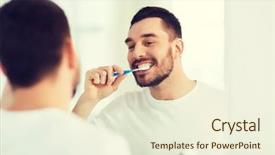  Presentation with dental hygiene - Presentation theme enhanced with male personal grooming - health care dental hygiene people background and a cream colored foreground