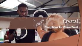  Presentation with personal training - Colorful slide deck enhanced with male-personal-trainer-sparring backdrop and a coral colored foreground