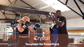  Presentation with personal training - Slide deck featuring male-personal-trainer-sparring background and a tawny brown colored foreground