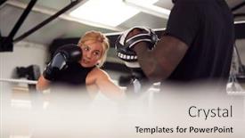  Presentation with personal training - Amazing slide deck having male-personal-trainer-sparring backdrop and a lemonade colored foreground