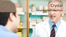  Presentation with pharmacist - Beautiful presentation theme featuring male pharmasict - senior pharmacist dealing backdrop and a lemonade colored foreground
