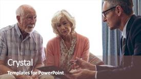  Presentation with physician - Beautiful PPT layouts featuring male physician interacting and showing backdrop and a violet colored foreground