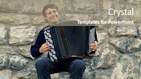  Presentation with accordion - Amazing presentation theme having male playing on the accordion backdrop and a gray colored foreground