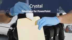  Presentation with drug police - Cool new PPT layouts with male police officer placing drug backdrop and a ocean colored foreground