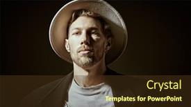  Presentation with black art - Presentation design featuring male-portrait-art-portrait background and a tawny brown colored foreground